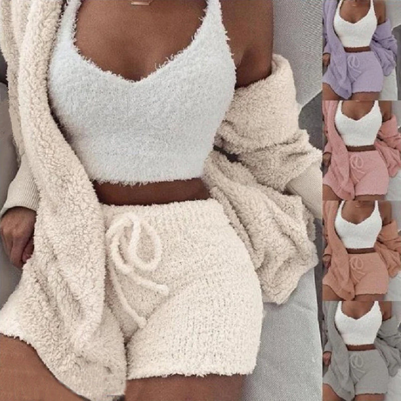 The Malibu 3-Piece Ribbed Loungewear Set